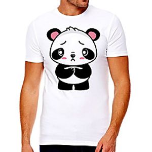 Men's Unisex Tee T shirt Hot Stamping Graphic Prints Panda Plus Size Print Short Sleeve Casual Tops Cotton Basic Fashion Designer Big and Tall White miniinthebox