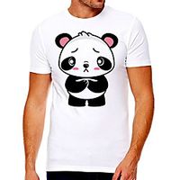 Men's Unisex Tee T shirt Hot Stamping Graphic Prints Panda Plus Size Print Short Sleeve Casual Tops Cotton Basic Fashion Designer Big and Tall White miniinthebox - thumbnail