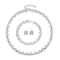 Women's Cubic Zirconia Jewelry Set Ladies Elegant Imitation Pearl Zircon Silver Plated Earrings Jewelry White For Wedding Evening Party miniinthebox - thumbnail