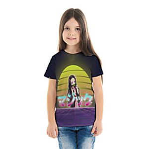 Kids Girls' T shirt Tee Blouse Short Sleeve Anime Cartoon 3D Print Print Black Children Tops Summer Spring  Summer Streetwear Casual / Daily Children's Day Tailored Fit Loose miniinthebox