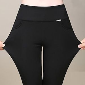 Women's Pants Trousers Leggings Trousers Wine Royal Blue White High Waist Fashion Daily Going out Stretchy Full Length Tummy Control Solid Color S M L XL XXL  Skinny Lightinthebox