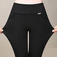Women's Pants Trousers Leggings Trousers Wine Royal Blue White High Waist Fashion Daily Going out Stretchy Full Length Tummy Control Solid Color S M L XL XXL  Skinny Lightinthebox - thumbnail