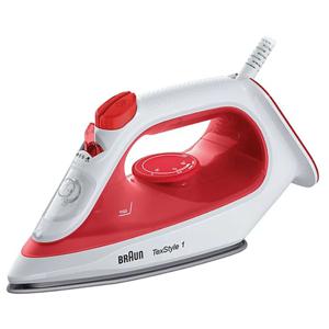 Braun TexStyle 1 Steam Iron, Non-stick soleplate coating, Light & Quick Ironing, Rapid Heat, Precision Tip, 1900 Watts, Self-Clean, Energy Saving, Easy Refill 220 ml - SI 1019 Red/White