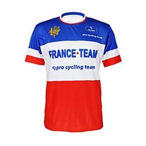 Malciklo Women's Men's Short Sleeve Cycling Jersey Summer Polyester BlueRed France Champion National Flag Bike Jersey Top Mountain Bike MTB Road Bike Cycling Ultraviolet Resistant Quick Dry miniinthebox