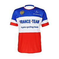 Malciklo Women's Men's Short Sleeve Cycling Jersey Summer Polyester BlueRed France Champion National Flag Bike Jersey Top Mountain Bike MTB Road Bike Cycling Ultraviolet Resistant Quick Dry miniinthebox - thumbnail