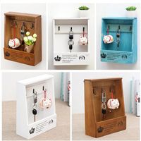 Multi-function Wood Storage Rack Hanging Key Storage Box Retro Key Box Wall Decoration