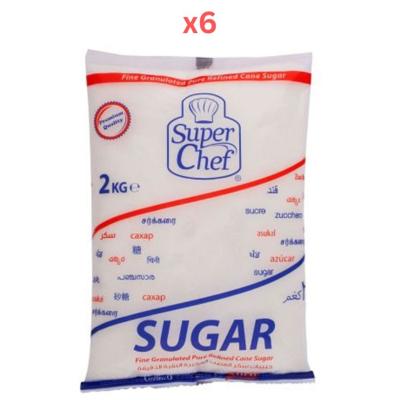 Super Chef White Sugar 2Kg (Pack Of 6)