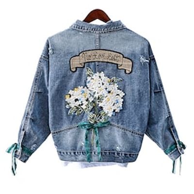 Women's Jacket Denim Jacket Short Pocket Coat Blue regular Active Daily Fall Peaked Lapel Regular Fit S M L XL Lightinthebox Women's Jacket Denim Jacket Short Pocket Coat Blue regular Active Daily Fall Peaked Lapel Regular Fit S M L XL Lightinthebox