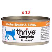 Thrive Complete Cat Chicken & Turkey Wet Food - 12x75gm