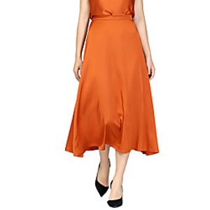 Women's Vacation Casual  Daily Basic Streetwear Skirts Solid Colored Blue Blushing Pink Orange Lightinthebox