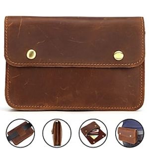 Men's Fanny Waist Bag Crazy Horse Genuine Leather Waist Packs Belt Loop Hip Hook Bum Bag Handmade Travel Small Phone Waist Pouch Lightinthebox