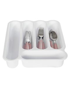 Sterilite 5 Compartment Cutlery Tray White