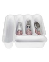 Sterilite 5 Compartment Cutlery Tray White - thumbnail