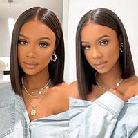 14 Inch Bob Wig Human Hair 13x4 HD Transparent Lace Front Wigs Human Hair Pre Plucked with Baby Hair Glueless Wigs Human Hair 150% Density Straight Frontal Lace Wigs for Women Natural Color Lightinthebox