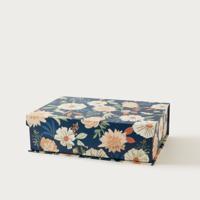 Punch Studio Floral Print Box with Flap Closure - 37x25x11 cms