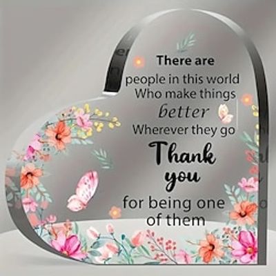 Acrylic Heart Plaque Appreciation Gifts For Women Acrylic Heart Keepsake Nspirational Gifts For Coworker Office Retirement Gifts Birthday Party Supplies Art Craft Ornament Gift Lightinthebox