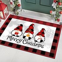 Christmas Door Mat Indoor Entrance I Just Want to Watch Christmas Movies All Day - Red Check Front Door Mat Non-Slip Absorbent Kitchen Doormat Washable Floor Mats Carpet Rugs miniinthebox - thumbnail