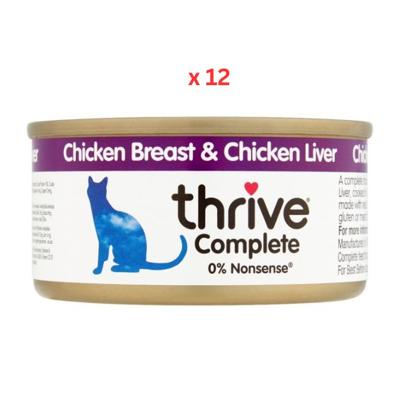 Thrive Complete Chicken & Chicken Liver Wet Cat Food 12X75gm