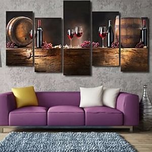 Wall Art Canvas Prints Painting Artwork Picture Red Wine Drink Home Decoration Décor Rolled Canvas No Frame Unframed Unstretched Lightinthebox