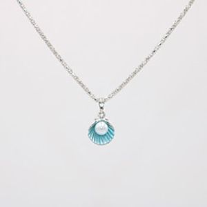 Women's Pendant Necklace Necklace Classic Shell Dainty Unique Design Fashion Modern Imitation Pearl Silver Plated Chrome Purple Light Green Pink Light Blue 42 cm Necklace Jewelry 1pc For Street miniinthebox