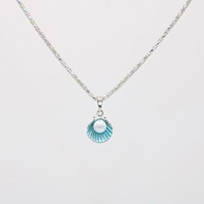 Women's Pendant Necklace Necklace Classic Shell Dainty Unique Design Fashion Modern Imitation Pearl Silver Plated Chrome Purple Light Green Pink Light Blue 42 cm Necklace Jewelry 1pc For Street miniinthebox