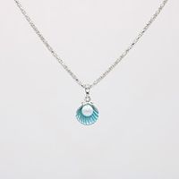 Women's Pendant Necklace Necklace Classic Shell Dainty Unique Design Fashion Modern Imitation Pearl Silver Plated Chrome Purple Light Green Pink Light Blue 42 cm Necklace Jewelry 1pc For Street miniinthebox - thumbnail
