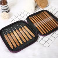 Bamboo Knitting Crochet Hooks Kit With Bag