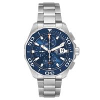 Aquaracer Blue Dial Steel Mens Watch Cay211b Box Card - thumbnail