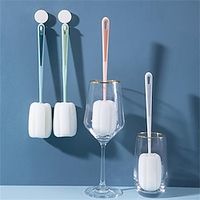 4PCS Cup Washing Tool Water Cup Cleaning Long Handled Bottle Washing Brush no Dead Corners Removing Tea Stains Sponge Small Brush miniinthebox