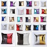 1PC Color Changing Double Side Pillow Cover Soft Decorative Square Cushion Case Pillowcase for Bedroom Livingroom Sofa Couch Chair miniinthebox
