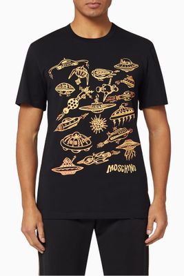 Spaceship Print Jersey T-Shirt Spaceship Print Jersey T-Shirt