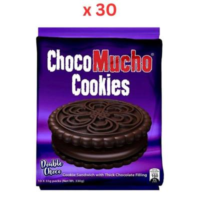Choco Mucho Cookie Sandwich-Double Choco (10*33G) 330G Pack of 30