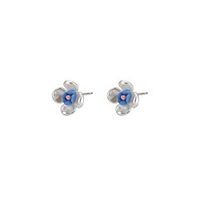 s925 silver needle simple blue and white flower earrings new compact contrast color small fresh earrings exquisite earrings 1702 Lightinthebox - thumbnail