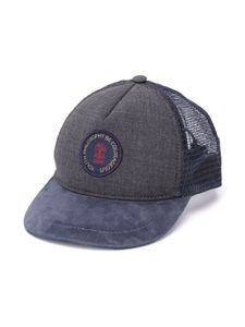 Brunello Cucinelli Kids logo patch baseball cap - Blue