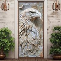 Relief Deer Door Covers Mural Decor Door Tapestry Door Curtain Decoration Backdrop Door Banner Removable for Front Door Indoor Outdoor Home Room Decoration Farmhouse Decor Supplies Lightinthebox