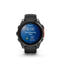 Garmin Fenix 8 Smartwatch 47 mm AMOLED slate gray with black silicone band (0100290400)