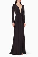 Plunging Neckline Jersey Gown - thumbnail