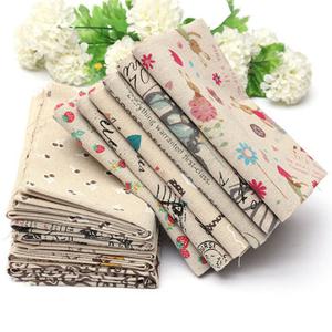 Cartoon Cotton Linen Fabric Cloth Patchwork For DIY Table Bedding Curtain