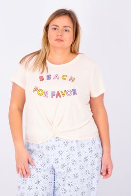 Womens Beach Por Favor Comfy Pajama Top Peach Womens Beach Por Favor Comfy Pajama Top Peach