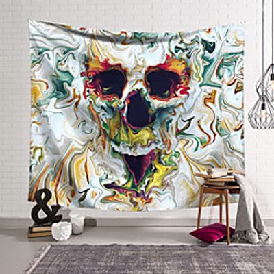 Wall Tapestry Art Decor Blanket Skull Curtain Hanging Home Bedroom Living Room Decoration and Abstract and Psychedelic miniinthebox