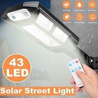 Solar Wall Lamp Street Garden Courtyard Wall Lamp with Remote Control Human Body Induction 3-Mode High Brightness Lightinthebox