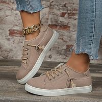 Women's Sneakers Loafer Mules Comfort Shoes Halloween Daily Street Culture Flat Heel Minimalism Walking Canvas Denim Lace-up Black Pink Lightinthebox - thumbnail