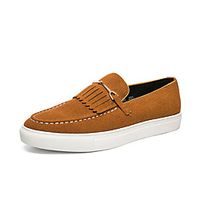 Men's Loafers  Slip-Ons Classic British Daily Suede Breathable Yellow Green Brown Spring Summer Lightinthebox - thumbnail