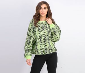 Womens All Over Print Sweatshirt  Lime/Black