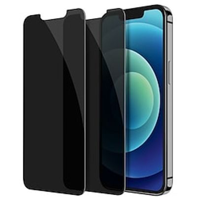 2 Pack Privacy Screen Protector for iPhone 12 / iPhone 12 Pro (6.1 Inch)Anti-Spy Tempered Glass Bubble Free Case Friendly Scratch Proof miniinthebox