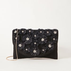 Floral Embellished Crossbody Bag with Sling Strap