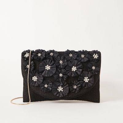 Floral Embellished Crossbody Bag with Sling Strap