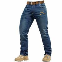 Cowboy Print Men's Jeans Mid Waist Skinny Fit Stretchy Slim Fit Jeans Tapered Leg Fashion Denim Pants Lightinthebox