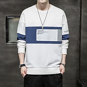 Men's Sweatshirt Color Block Daily Sportswear Casual Hoodies Sweatshirts  Blue Gray White miniinthebox