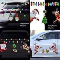 Christmas Light Bulb Magnetic Reflective Sticker Elderly Elk Dwarf Decoration Sticker Refrigerator Car Decoration Sticker miniinthebox - thumbnail